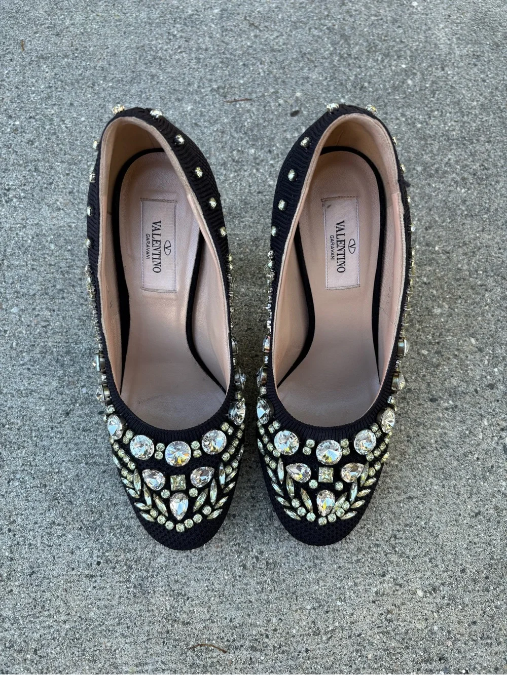 Valentino mesh and crystal embellished lucite high heel pumps size 36.5